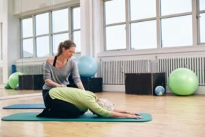 Gentle yoga practice for managing chronic pain and enhancing well-being.