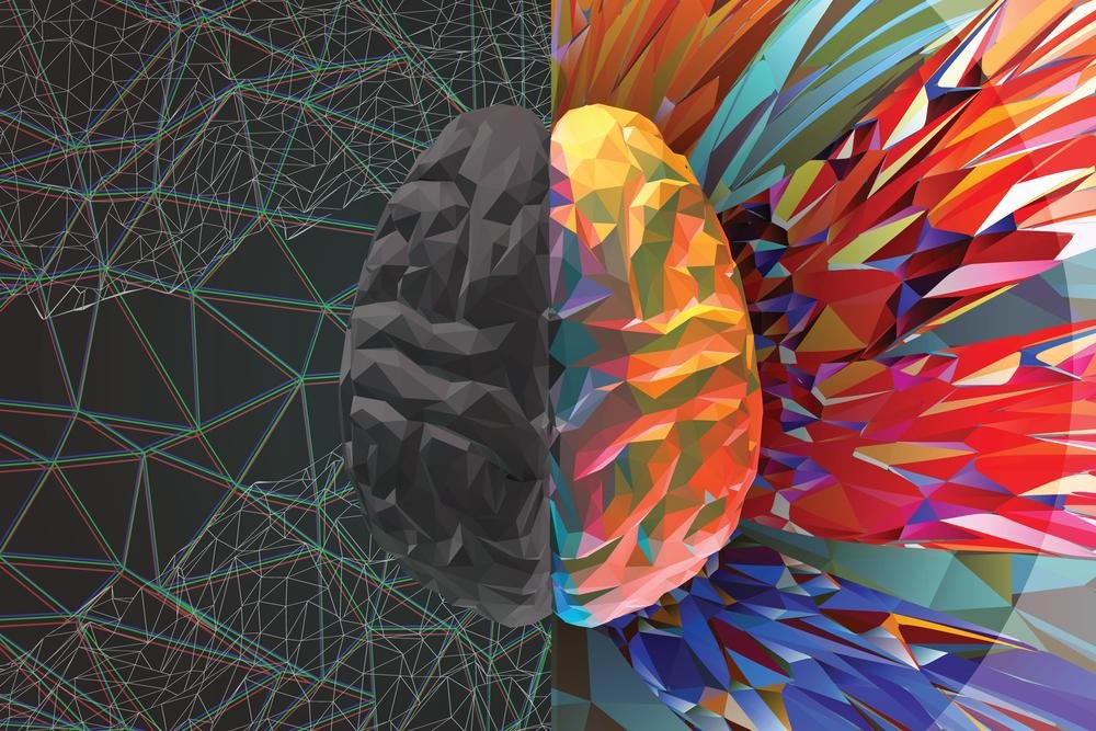 Vibrant digital brain art showcasing creativity and neural connections.