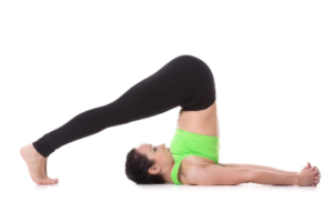 Yoga bridge pose for flexibility and strength, showcasing a backbend stretch.