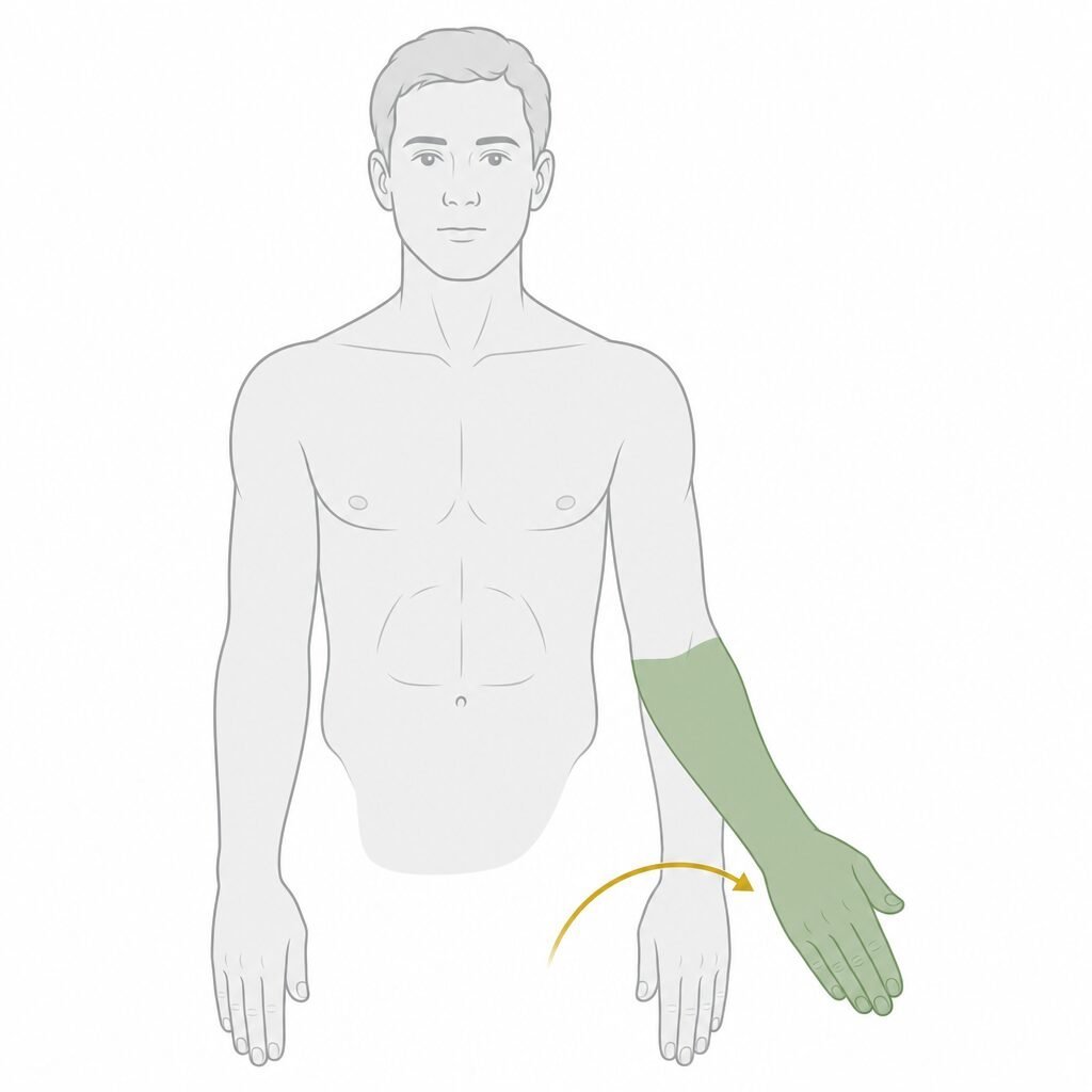 Wrist Joint Radial Deviation movement illustration