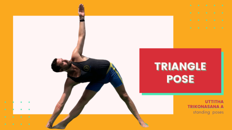 Triangle Pose: Uttitha Trikonasana for improved balance and flexibility in yoga practice.